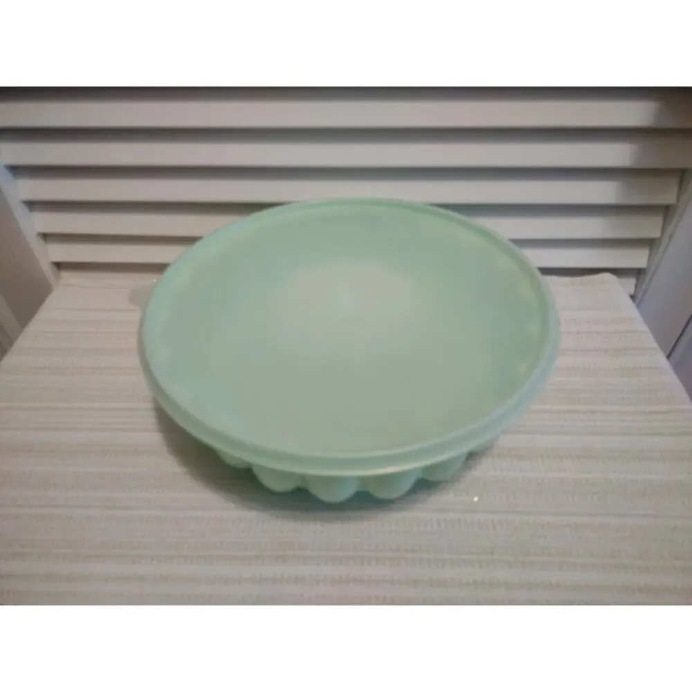 Vintage TUPPERWARE 3 Piece Jello Mold Ice Ring Mint Green 1201-2
